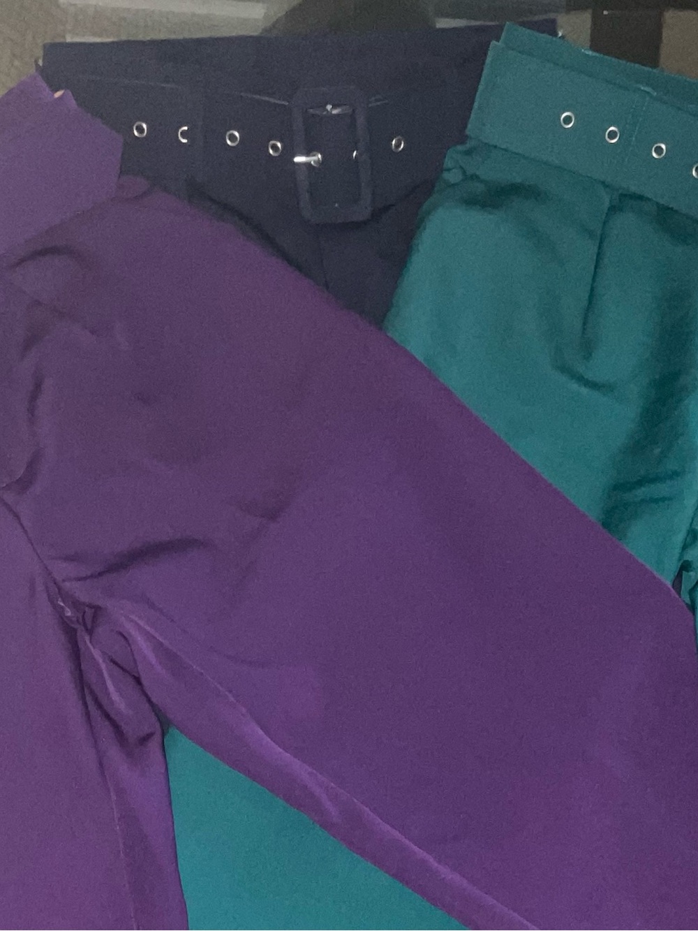 Bundle of 3 High Waist Pants with Belt